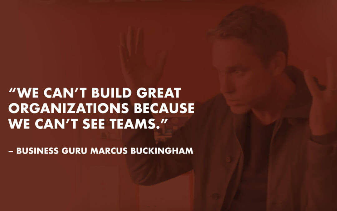 “We can’t build great organizations because we can’t see teams.” – business guru Marcus Buckingham.
